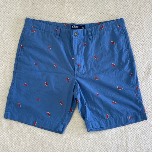 Chaps Blue Shorts with Watermelon Design - Picture 1 of 14